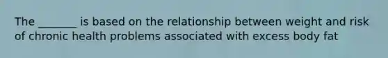 The _______ is based on the relationship between weight and risk of chronic health problems associated with excess body fat