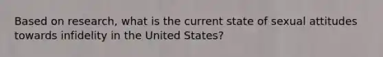 Based on research, what is the current state of sexual attitudes towards infidelity in the United States?