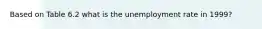 Based on Table 6.2 what is the unemployment rate in 1999?