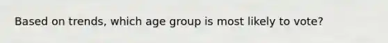 Based on trends, which age group is most likely to vote?