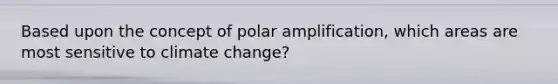 Based upon the concept of polar amplification, which areas are most sensitive to climate change?