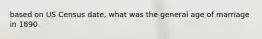 based on US Census date, what was the general age of marriage in 1890