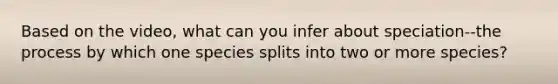 Based on the video, what can you infer about speciation--the process by which one species splits into two or more species?