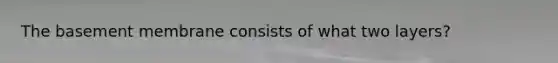 The basement membrane consists of what two layers?