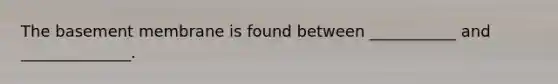 The basement membrane is found between ___________ and ______________.