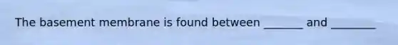 The basement membrane is found between _______ and ________