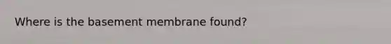 Where is the basement membrane found?