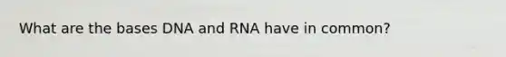 What are the bases DNA and RNA have in common?