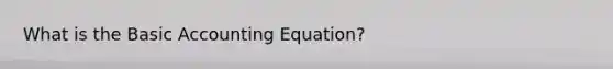 What is the Basic Accounting Equation?