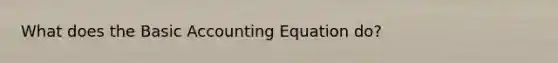 What does the Basic Accounting Equation do?