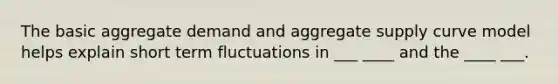 The basic aggregate demand and aggregate supply curve model helps explain short term fluctuations in ___ ____ and the ____ ___.