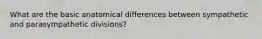 What are the basic anatomical differences between sympathetic and parasympathetic divisions?