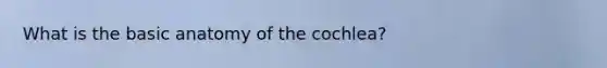 What is the basic anatomy of the cochlea?