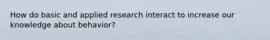 How do basic and applied research interact to increase our knowledge about behavior?