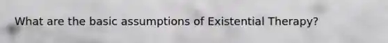 What are the basic assumptions of Existential Therapy?