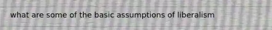 what are some of the basic assumptions of liberalism