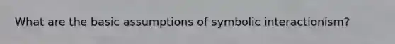 What are the basic assumptions of symbolic interactionism?