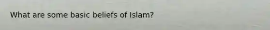 What are some basic beliefs of Islam?