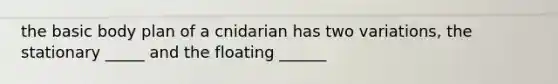 the basic body plan of a cnidarian has two variations, the stationary _____ and the floating ______