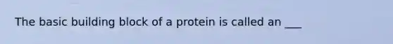 The basic building block of a protein is called an ___