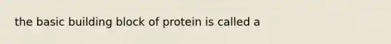 the basic building block of protein is called a