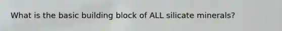What is the basic building block of ALL silicate minerals?