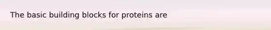 The basic building blocks for proteins are