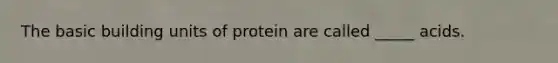 The basic building units of protein are called _____ acids.