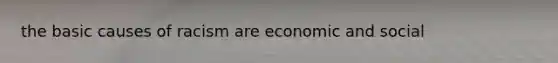 the basic causes of racism are economic and social