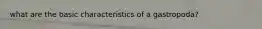 what are the basic characteristics of a gastropoda?