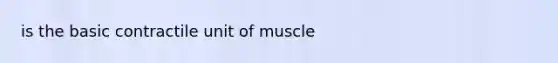 is the basic contractile unit of muscle