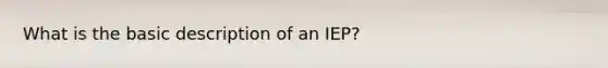 What is the basic description of an IEP?