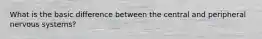 What is the basic difference between the central and peripheral nervous systems?