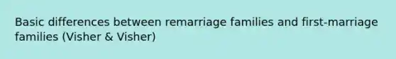 Basic differences between remarriage families and first-marriage families (Visher & Visher)