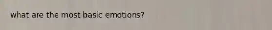 what are the most basic emotions?