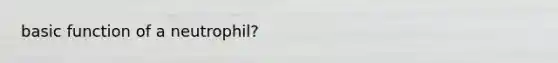 basic function of a neutrophil?