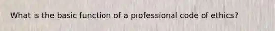 What is the basic function of a professional code of ethics?