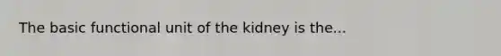 The basic functional unit of the kidney is the...