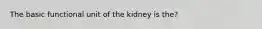 The basic functional unit of the kidney is the?