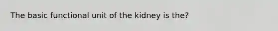 The basic functional unit of the kidney is the?