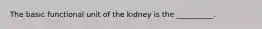 The basic functional unit of the kidney is the __________.