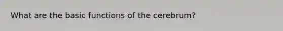 What are the basic functions of the cerebrum?