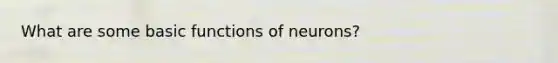 What are some basic functions of neurons?