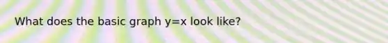 What does the basic graph y=x look like?