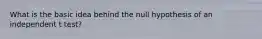 What is the basic idea behind the null hypothesis of an independent t test?