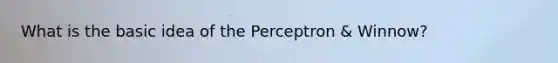 What is the basic idea of the Perceptron & Winnow?