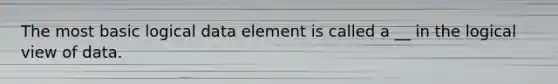 The most basic logical data element is called a __ in the logical view of data.