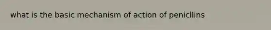 what is the basic mechanism of action of penicllins