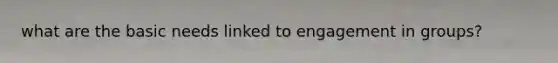 what are the basic needs linked to engagement in groups?