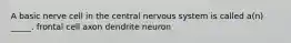 A basic nerve cell in the central nervous system is called a(n) _____. frontal cell axon dendrite neuron